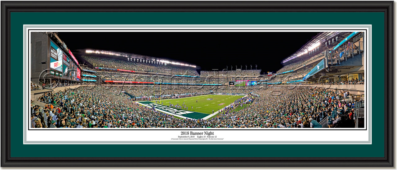 Philadelphia Eagles 2018 Banner Night at Lincoln Field Framed Panoramic