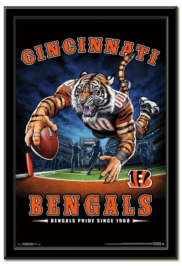 Cincinnati Bengals Team Mascot End Zone Framed Poster