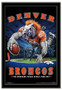 Denver Broncos Team Mascot End Zone Framed Poster 