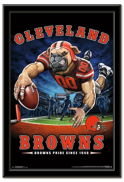 Cleveland Browns Team Mascot End Zone Framed Poster 