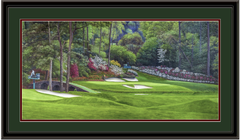 Augusta 12th Hole Golden Bell Amen Corner Panoramic Framed Golf Art 