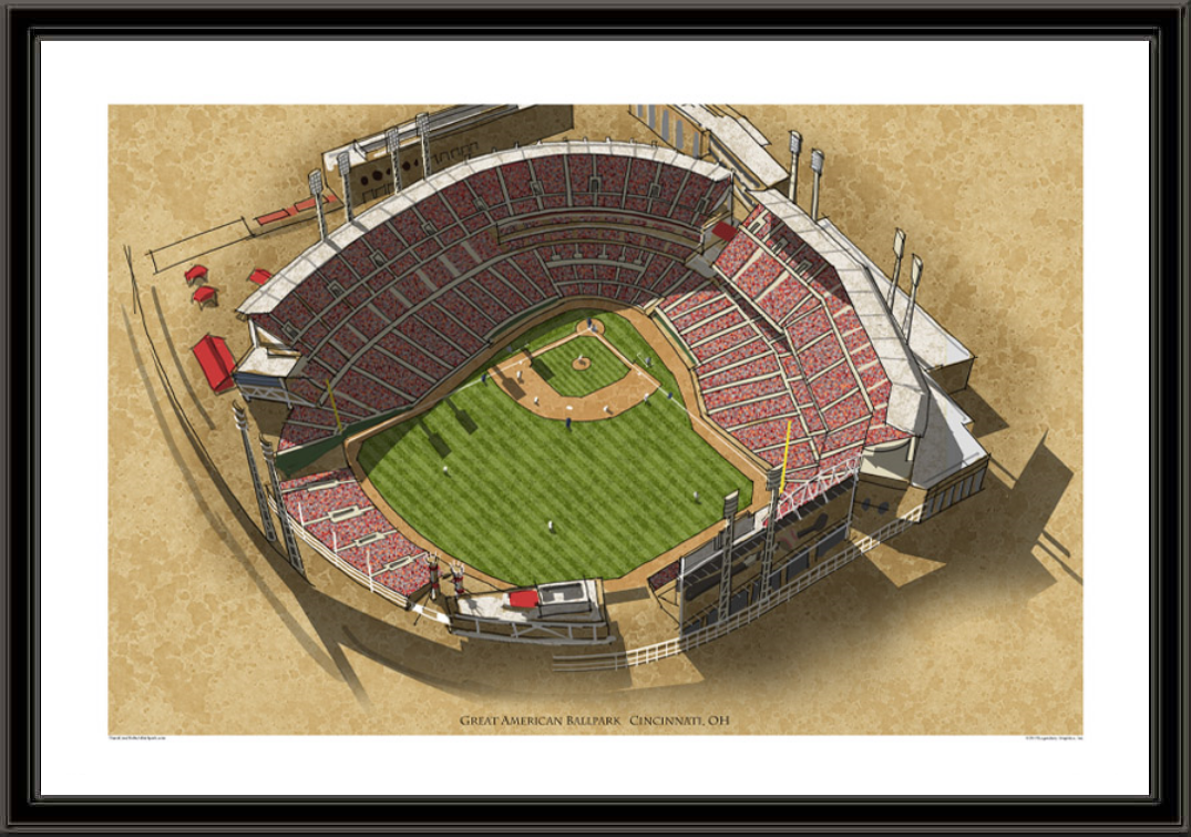 Cincinnati Reds Great American Ballpark Framed Illustration