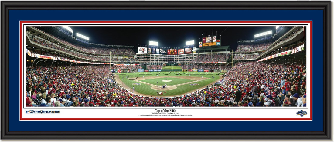 Texas Rangers 2010 World Series - Top of the Fifth - Framed Print Double Matting and Black Frame