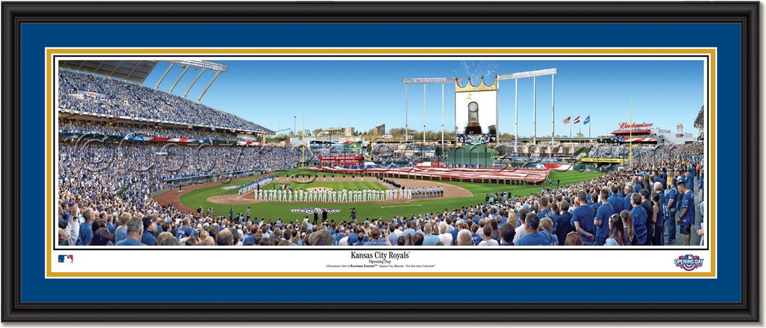 Kansas City Royals Opening Ceremony Framed Print Double Mat and Black Frame