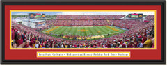 Iowa State Cyclones Football Jack Trice Stadium Framed Panoramic Print Double Matting and Black Frame