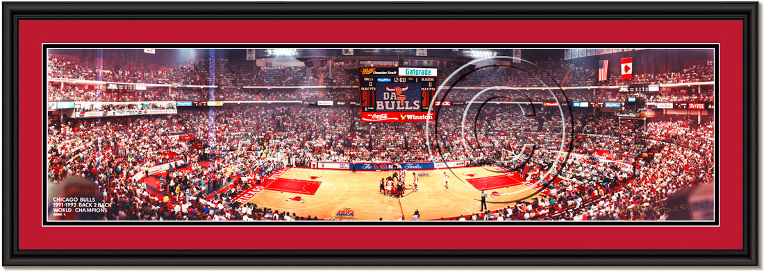 Chicago Bulls 1992 NBA Finals Framed Panoramic Print