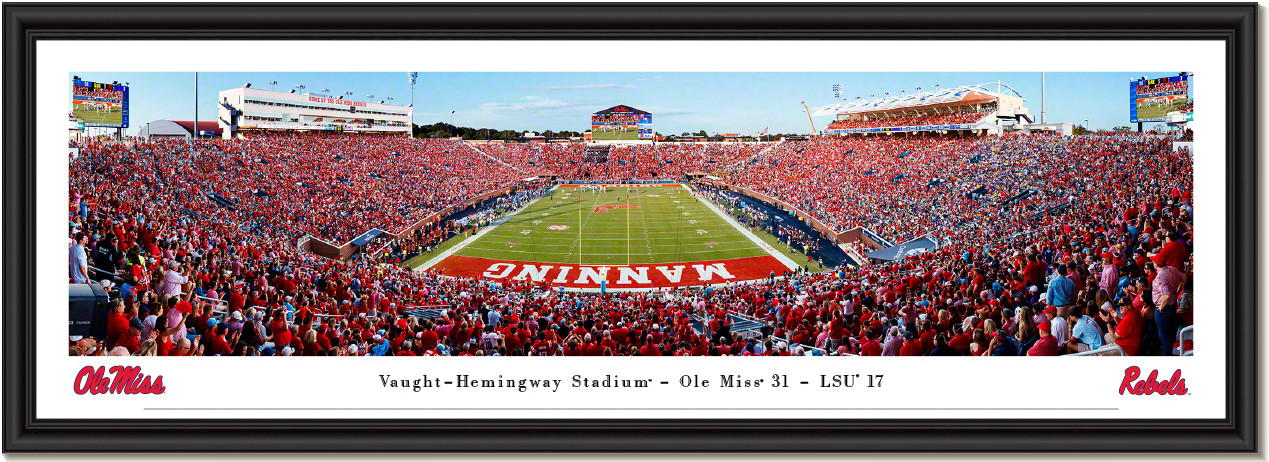 ELI MANNING OLE MISS REBELS ART PRINT IN RED JERSEY