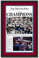 Colorado Avalanche 2022 Stanley Cup Champions Front Page Framed Print 