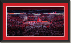 Houston Cougars Basketball Center Court Feritta Center Framed Print 