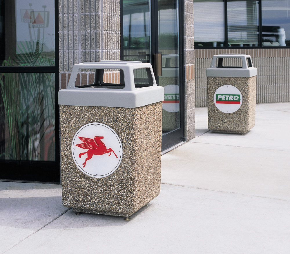 Custom Pre Cast Concrete & Stone Trash Cans