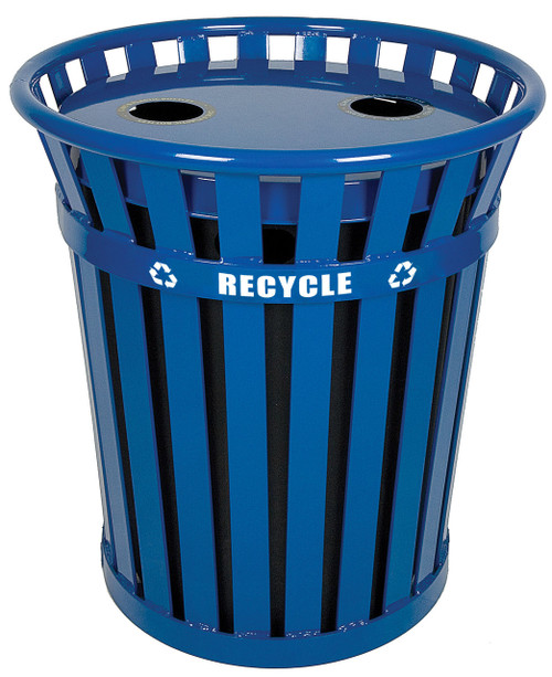 36 Gallon Wydman Metal Recycling Outdoor Park Trash Can WCR36FTRBL