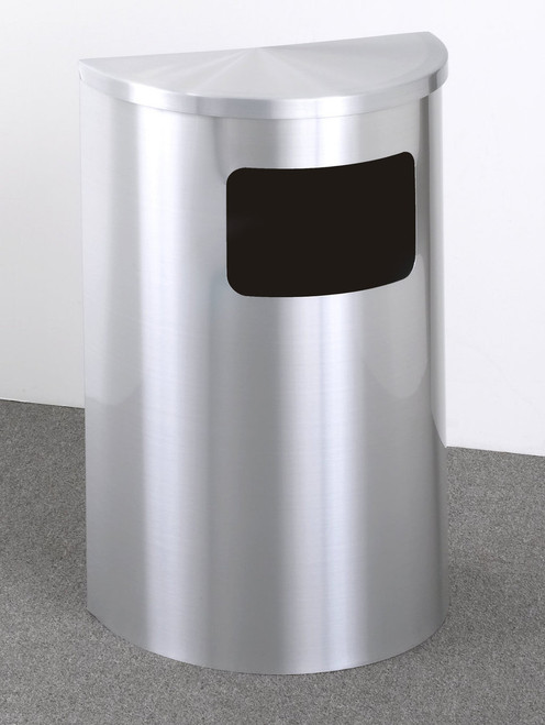 12 Gallon Half Round Side Opening Trash Can With Hinged