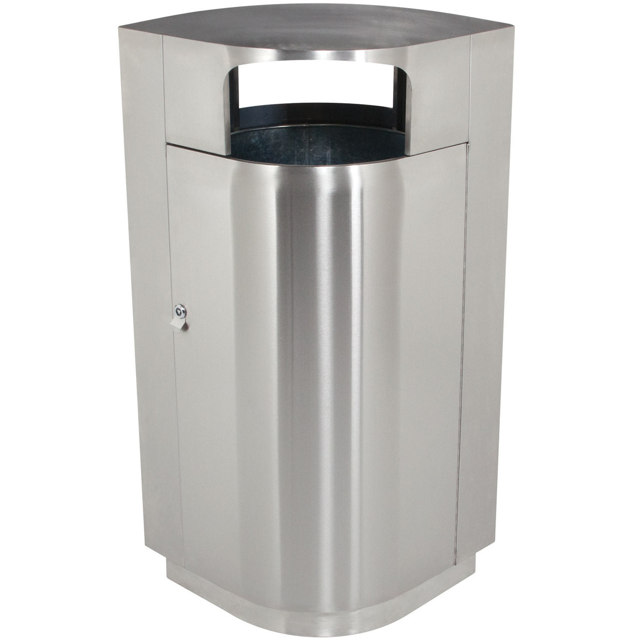40 Gallon Leafview 2 Locking Stainless Steel Lockable Trash Can 782129