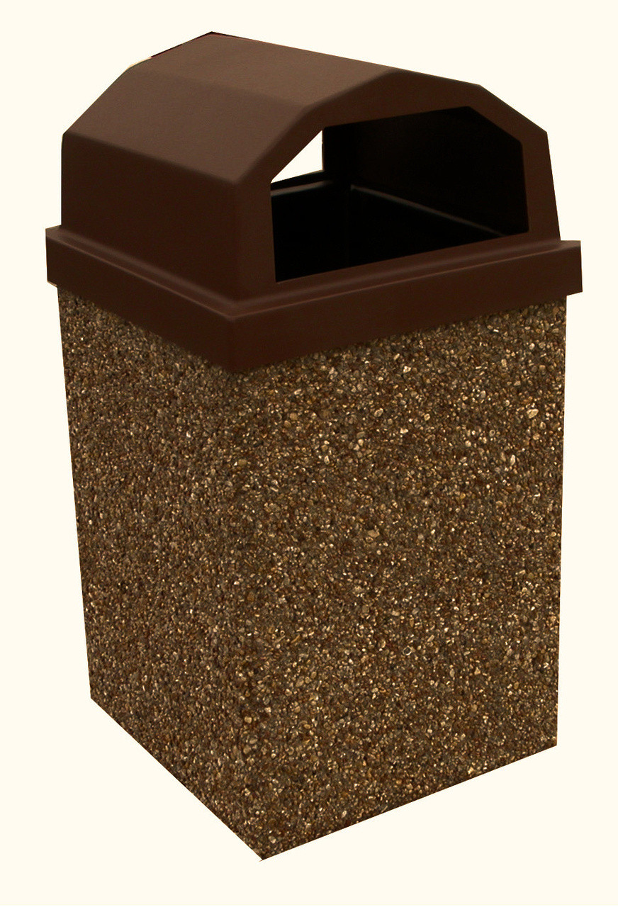 30 Gallon Dome Top Outdoor Concrete Garbage Can 30G30RL (6 Finishes)