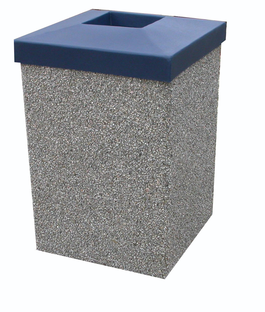 30 Gallon Open Top Outdoor Concrete Garbage Can 30G30LP (6 Finishes)