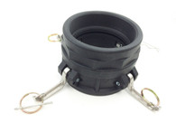 TYPE D FEMALE 4 INCH CAMLOCK FITTING TO 4 INCH FEMALE THIN THREAD, PP PLASTIC (CLD400)