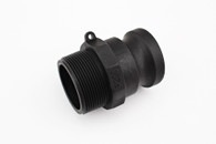 TYPE F MALE 2 INCH CAMLOCK FITTING TO 2 INCH MALE THIN THREAD, PP PLASTIC (CLF200)