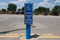 Bollard Sign On System with Double Frame and 285 Blue Bollard Cover