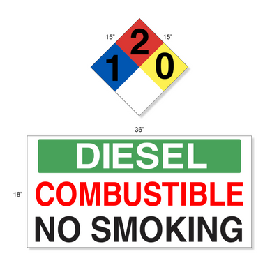 AST Diesel High Performance Graphic Set - 1 Each NFPA & Tank Decal