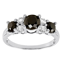 10k White Gold Black and White Diamond Ring