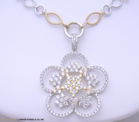 3 1/4ct Diamond Flower Drop Necklace