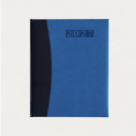 2027 Executive Desk Diary Capri Vegan Leather  Blue/Blue (Hard Cover)