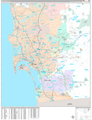 Greater SAN DIEGO Detailed Wall Map *Laminated* 36"x48"