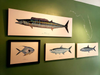The limited edition wahoo giclee print looks great hanging with this permit, tarpon and bonefish