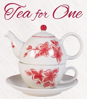 Red Floral Tea For One Mug