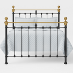 Orchids Lux Home Castile Metal Bed - Satin Black with Brass