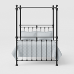 Orchids Lux Home Castile Metal Canopy Bed - Solo Satin Black