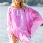 Laurel Poncho by Crown Linen - Rose Pink