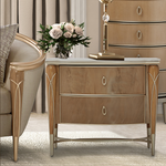 Michael Amini Villa Cherie Nightstand / End Table - Caramel