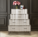 Michael Amini London Place Tiered Vertical Chest of Drawers (2 pc) - Creamy Pearl