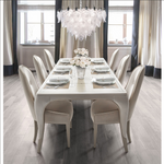 Michael Amini London Place Accent Rectangular Dining Table (w/ 2 leaves) - Creamy Pearl