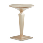 Michael Amini Malibu Crest Round Pedestal Tea Table - Chardonnay