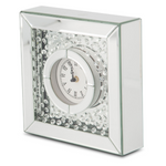 Michael Amini Montreal Square Table Clock with Crystal Accents