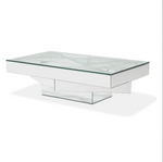 Michael Amini Montreal Rectangular Cocktail Table w/ Glass Top