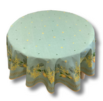 Provence Coated Cotton Tablecloths - Lemon/Mimosa Green