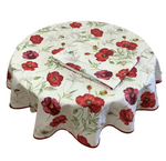 Provence Coated Cotton Tablecloths - Poppy Red