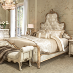 Michael Amini Platine de Royale Cal King Panel Bed - Champagne