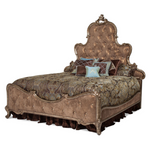 Michael Amini Platine de Royale Cal King Panel Bed - Lt. Espresso