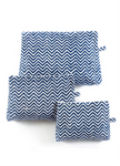 Yala Canvas Toiletry Set - Indigo Chevron