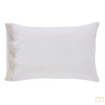 Orchids Lux Home Kyoto Linen Pillow Cases (Pair) - White/Beige