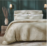 Orchids Lux Home Milano Channel Stitch Velvet Duvet Cover - Champagne