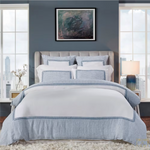 Orchids Lux Home Westport European Linen Duvet Cover - Sky