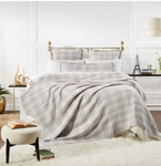 Orchids Lux Home Doyle Check Cotton Blanket - Grey