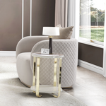 Michael Amini Ariana Chairside Table - Gold