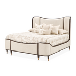 Michael Amini Camellia Field Upholstered King Bed - Warm Pecan