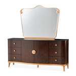 Michael Amini Camellia Field Dresser w/ Mirror - Warm Pecan